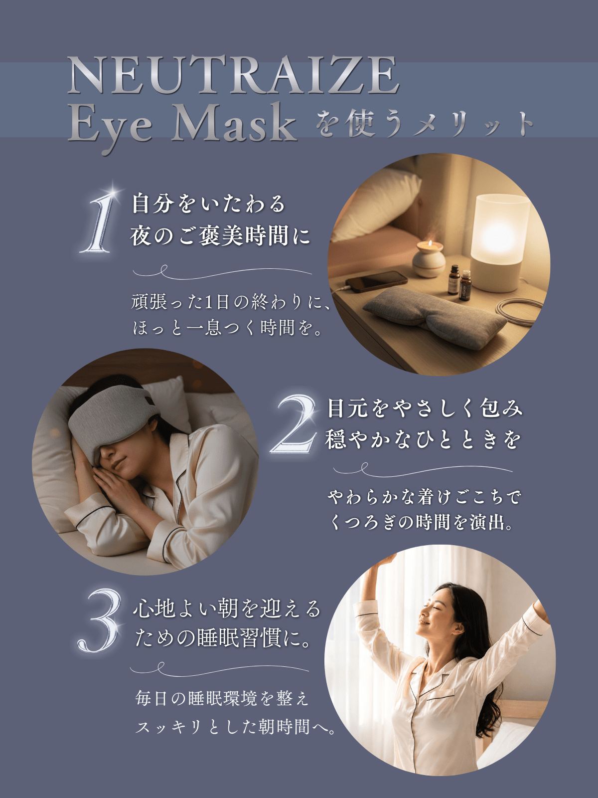 【目元から休息環境を整える】 NEUTRAIZE Eye Mask 空間コンディショニング発想アイマスク - RESET TRUE